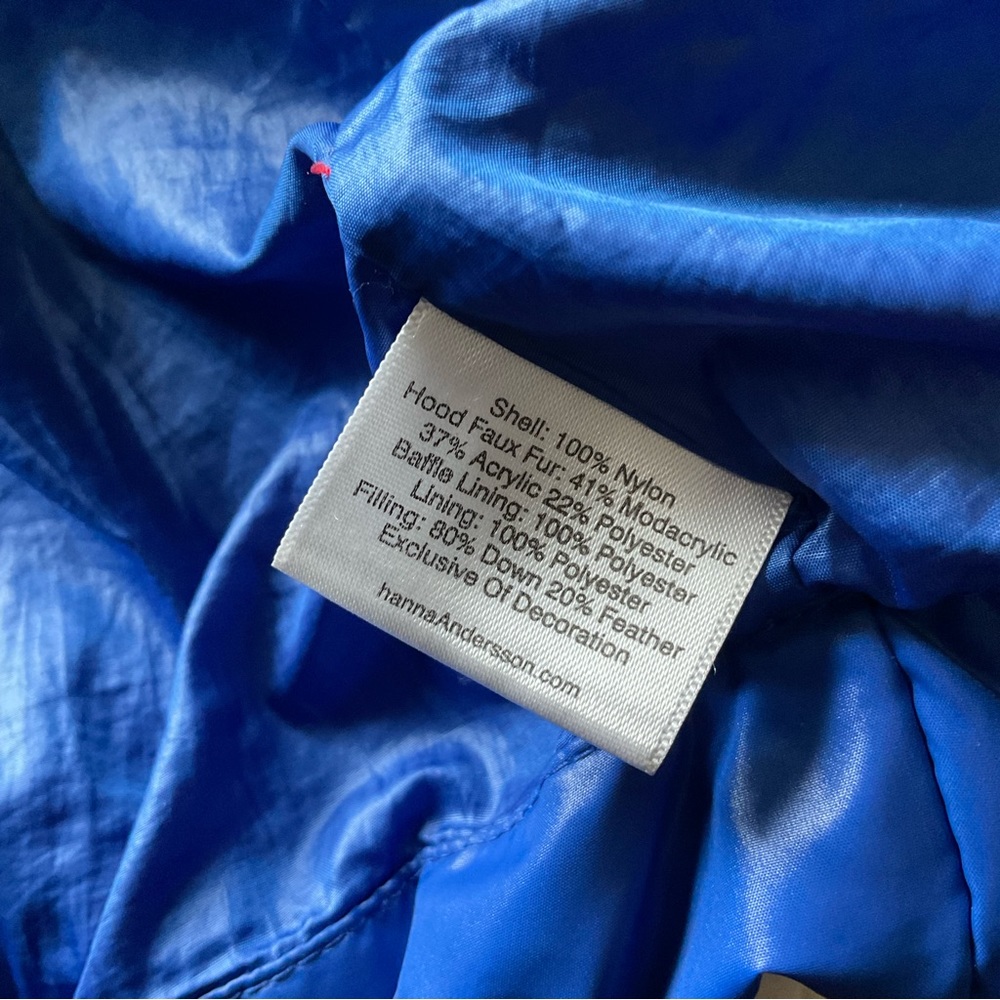 HANNA ANDERSSON Blue Down Puffer Parka Jacket - Picture 5 of 7